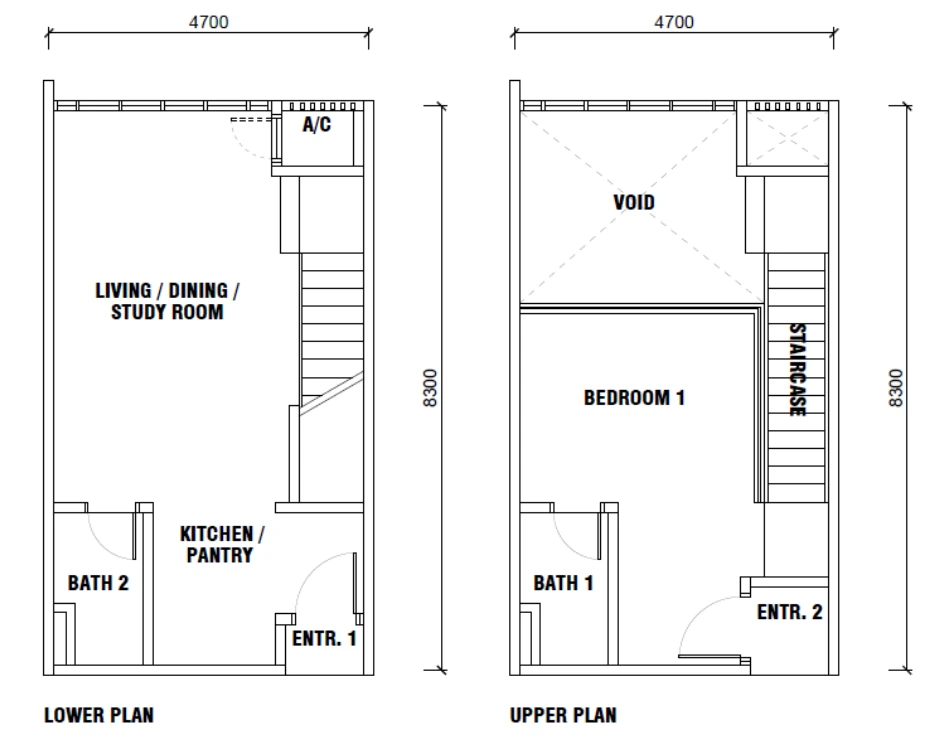 Gen Sphere Type E Floor Plan - Duplex layout