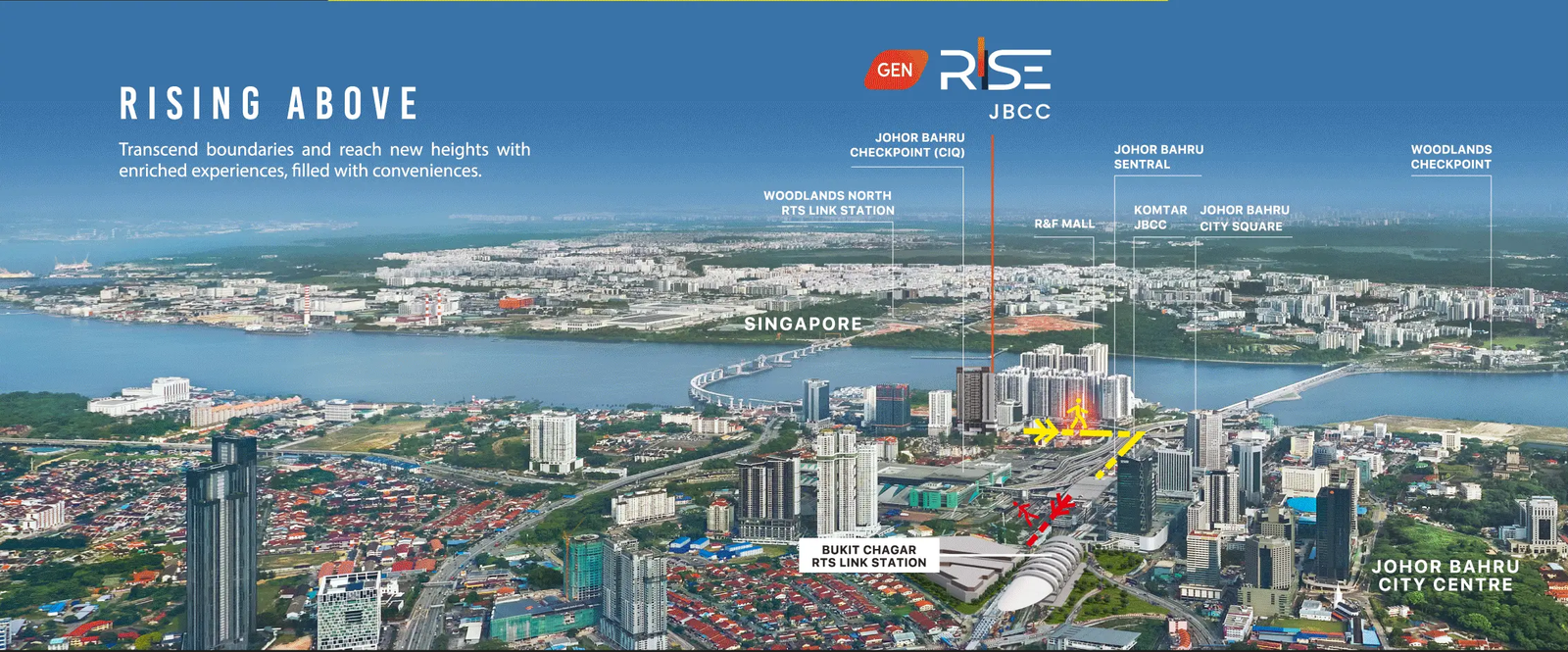 Location map showing Gen Sphere strategically located near RTS link and JB CIQ